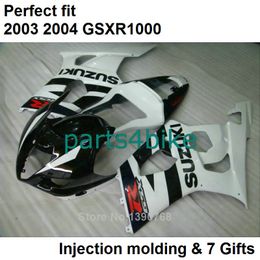 Black white fairings set for SUZUKI GSXR 1000 K3 2003 2004 fairing kit GSXR1000 03 04 bodywork GSXR1000 WR23