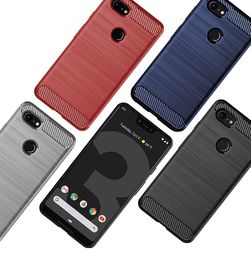 Slim Armour Brushed TPU CASE COVER FOR Google Pixel 5 XL 4 3 Lite Pixel 3 XL Lite Carbon Fibre Texture 100PC