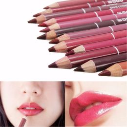 Wholesale Hot Sale Cosmetic Professional Wood Lipliner Waterproof Lady Charming Lip Liner Soft Pencil Makeup free shipping