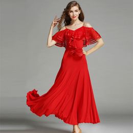 2018 стиль 3 цвета красный фламенко платье испанский танец костюм бальные танцы конкурс платья бальные танцы платья вальс танго черный