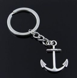 Fashion 20pcs/lot Key Ring Keychain Jewellery Silver Plated Anchor Charms pendant