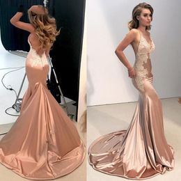 Sexy Mermaid Prom Dress V Backless Spaghetti V-neck 2019 Designer Velvet Applique Evening Dress Elegant Formal Gowns Party Dress Cheap