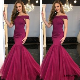 Sexy Off Shoulder Sleeveless Sequins Floor Length Party Gowns Custom Made Elegant Formal Evening Dress Grape Mermaid Celebrity Prom Dresses