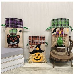 Creative Cute Halloween Decoration Children Gift Candy Tote Bag Witch Pumpkin Drawstring Bags Festival Party Decor Supplies