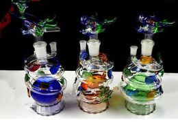 Spiral dragon hookah Wholesale Glass bongs Oil Burner Glass Water Pipes Oil Rigs Smoking Free