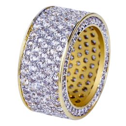 New Fashion Hip Hop Rings All Iced Out Micro Pave Cubic Zirconia 11mm Width Ring For Male BR023