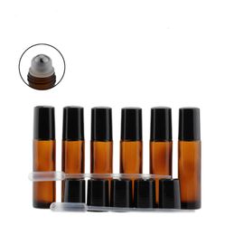 10ml Amber Roll On Roller Bottle for Essential Oils Brown Refillable Perfume Bottle LX1469