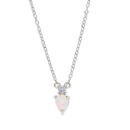 100% 925 sterling silver opal necklace simple stone design tear drop fire opal minimal delicate dainty silver jewelry