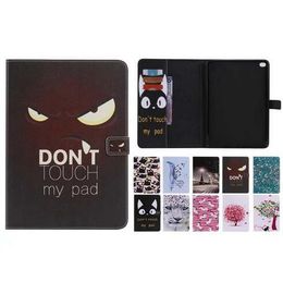 Dont Touch My Pad Sleep Wake UP Flip Wallet Stand Card PU Leather case for ipad Mini 123 4 New ipad 9.7 234 Air 1/2 Samsung T280 T350 T385