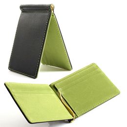 fggsfaux leather slim mens wallet money clip contract color simple design burnished edges