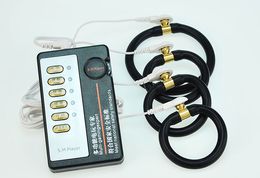 Electric Shock Penis Ring Time Delay, Cock Massage Enlarger Ring, Electro Shock Penis Stimulation Electro Sex Toys Kits Y18110302