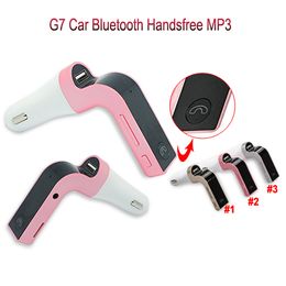 Multi-function 4-in-1 G7 CAR Bluetooth FM Transmitter with USB Flash Drive TF Card Music Player Car kit USB Car Charger
