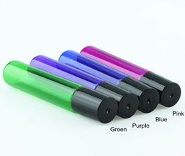 Factory Price 10ML Empty Glass Roller Bottles Blue Purple Green Red 10ml Roll On Bottles Aromatherapy Fragrance With Metal Roller Ball