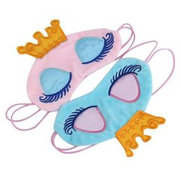 cute princess travel face traveling sleeping blindfold shade eye mask women lady gilrs baby long cilia crown fantasy eyes cover