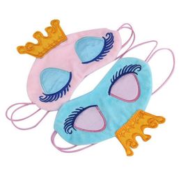 cute princess travel face Travelling sleeping blindfold shade eye mask women lady gilrs baby long cilia crown fantasy eyes cover