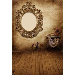 Retro Old Wall Photography Backdrop Printed Frame Withered Roses Pearls Baby Kids Wedding Photo Studio Backgrounds Wooden Floor