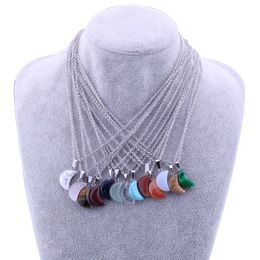 Collana in pietra naturale a forma di luna Collana con ciondolo druzy drusy turchese opale per gioielli da donna
