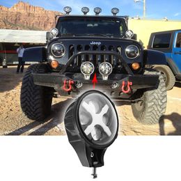 6 inch led fog light 60W Round led Driving light 12V 24V for Jeep Wrangler JK 4WD Offroad led light with Angel eyes