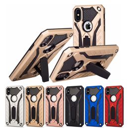 Hybrid PC TPU Heavy Duty Defender Armor Kickstand holder Stand Case For iPhone X XR XS MAX 6S 7 8 Plus Samsung Note9