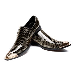 Hot Sell leather men handmade loafers with Metal Tip Fashion Banquet and prom wedding men dress shoes office suit shoe