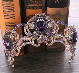 Purple Crystal Crown hoop crown headdress bride wedding accessories