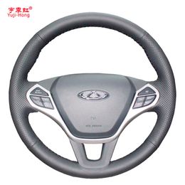 Yuji-Hong Artificial Leather Car Steering Wheel Covers Case for Chery Arrizo 7 M16 Hand-stitched Steering Cover