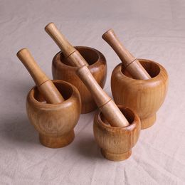 Factory wholesale kitchen small tool bowl head wooden press wooden grinder tamper garlic bowl
