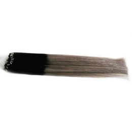 Remy Ombre Straight Loop Micro Ring Human Hair Extensions Bundles Tip Hair 10"-26" Pure Colour Micro Bead Hair Piece