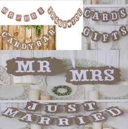 Vintage Wedding Bunting Banner Photo Booth Props Signs Garland Bridal Shower Wedding Decoration S1