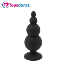 Toysdance Sucker Unisex Anal Sex Toys Phthalate Free No Bad Smell Silicone Butt Plug Adult Sex Products For Women Anal Beads S924