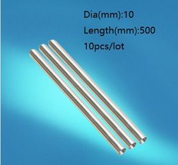 10pcs/lot 10x500mm Dia 10mm linear shaft 500mm long hardened shaft bearing chromed plated steel rod bar for 3d printer parts cnc router