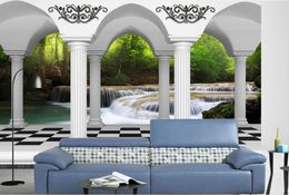 photo 3D wallpaper Custom European Roman column arch wall paper for wall 3D bedroom for living room background