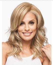 Attractive Blonde Medium Crimped Curls Wig Hair Cosplay Wig