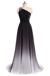 Sexy Ombre Long Prom Dresses Chiffon A Line Plus Size Floor-Length Formal Evening Party Celebrity Bridesmaid Gown QC1230