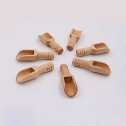 500 pcs Wooden Spoon Wooden Utensils Cooking Tool Kitchen Spice Spoon Wood Sugar Tea Coffee Scoop Small Short Condiment Spoons