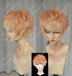 Diabolik Lovers Sakamaki Shu Light Orange Gradient Curly Short Cosplay Party Wig