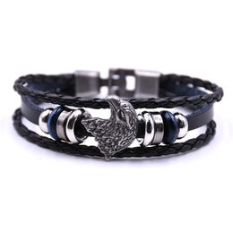 Pretty Multilayer Bracelet Men Charm Rock Men Jewelry Casual Braided Leather Bracelets