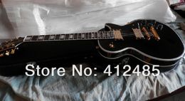 key guard Australia - free shipping high quality Black Custom Guitar Electric guitar with black pick guard Guitar golden tuning keys no case