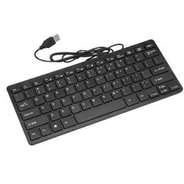 Black Ultra-thin Quiet Small Size 78 Keys Mini Multimedia USB Keyboard For