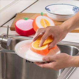 Magic Dish Towel Fruit Shape Thicken Microfiber Sponge Cloth Cleaning Dish Rags Scouring Pads Kitchen Accessories