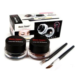 2 in 1 Brown Black Gel Eyeliner Makeup Waterproof Cosmetics Set Eye Liner Makeup Eyeliner Long-lasting