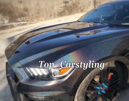 Black Gloss Psychedelic flip Vinyl Wrap with air bubble free / release Car Wrapping Film1.52x20m rol 5x67ft roll l