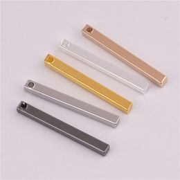 whole sale2.5*25mm 50pcs Copper Material Silver gold Blank bar charm Simple Bar charm Long Strip for necklace Pendant for DIY