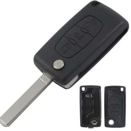 jingyuqin Remote Folding 3 Buttons Fob Car Key Shell Cover For Citroen C2 C3 C4 C5 C6 C8 For Peugeot 407 407 307 308 607 CE0536