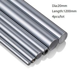 4pcs/lot 20x1200mm Dia 20mm linear shaft 1200mm long hardened shaft bearing chromed plated steel rod bar for 3d printer parts cnc router