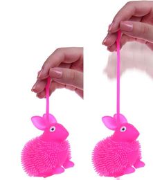 LED Light Up Rabbit Flash finger Bouncing Ball Finger Toys Flashing Cartoon pet animal Toy baby Activity Toys kids Decompression Toys