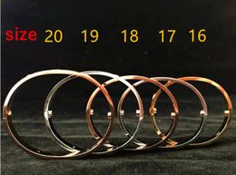 2020 Titanium Steel Bracelets silver rose gold Bangles Women Men Screwdriver Bracelet Couple Jewelry with red pouch