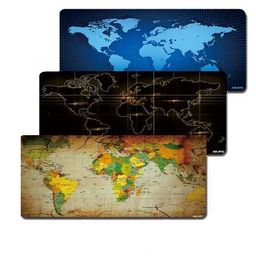 Computer mouse pad with 800x300mm size and edge locking world map printings PC mouse mat smooth soft anti-slip
