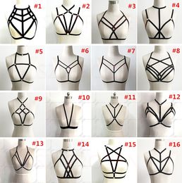 Reggiseno sexy della fasciatura di modo femminile sexy Goth Lingerie Elastic Harness gabbia reggiseno senza coppe lingerie Bondage Body cintura elastica per imbracatura Nave libera