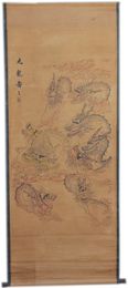 Zhongtang Antique Chinese Painting and Calligraphy Vintage Old Painting Home Decoration Kowloon Map has been installed